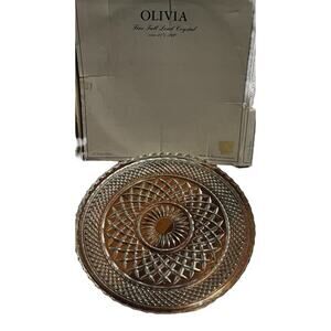 Torte Plate Serving Dish Olivia Fine Full Lead Glass Crystal 12” Western Germany